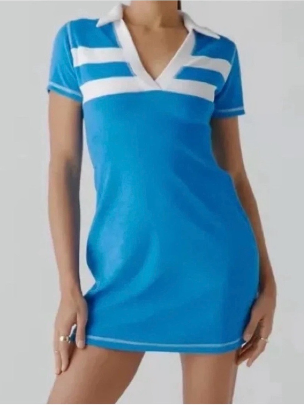 NWT Urban Outfitters Women’s Blue White Terry Cloth Dress Beach Cruise SP